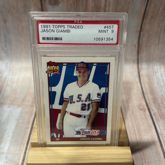1991 Topps Traded Jason Giambi #45T PSA Mint 9 Baseball Card Item #ME517 - Picture 2 of 3